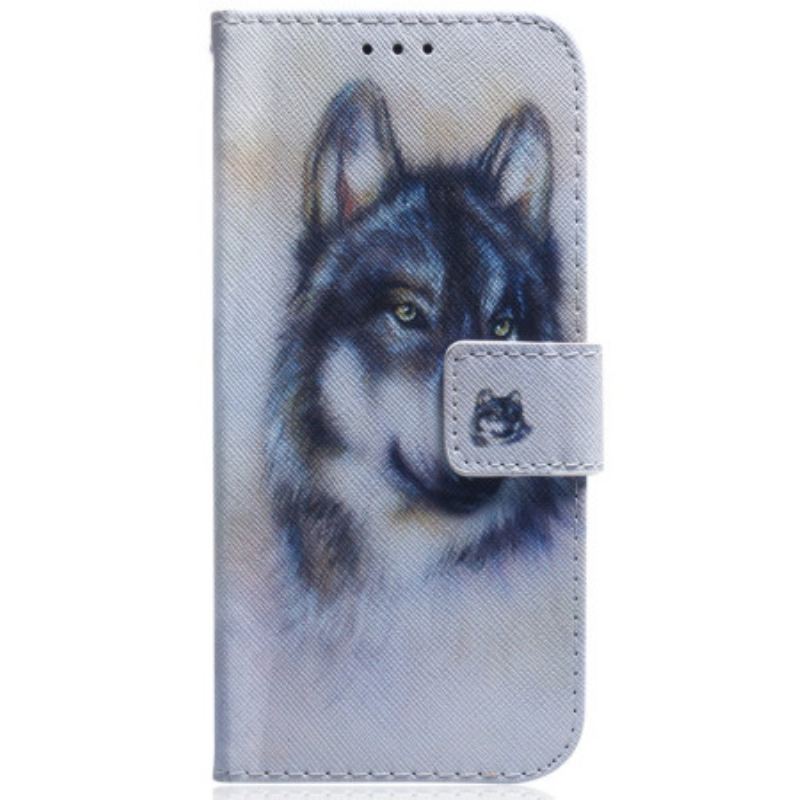 Housse Xiaomi Redmi Note 14 4G Loup Aquarelle
