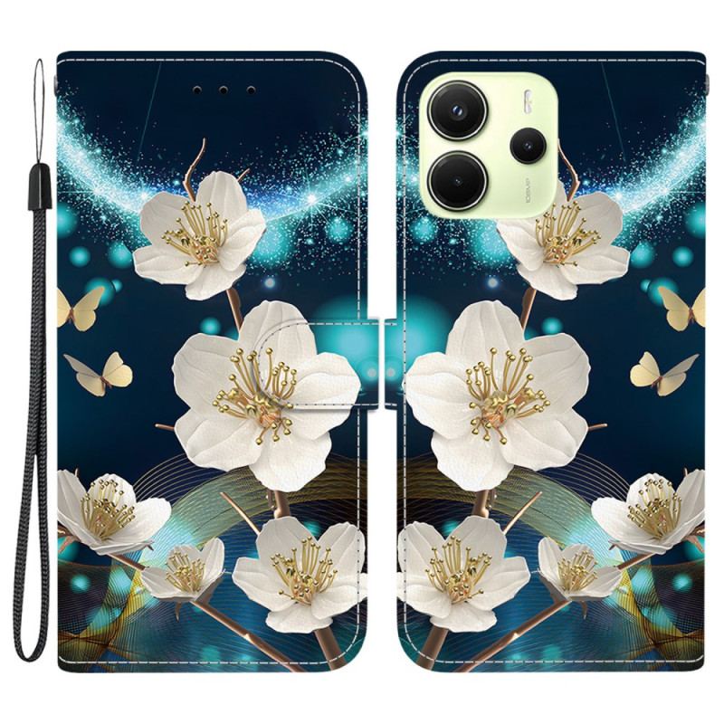 Housse Xiaomi Redmi Note 14 4G Magnolias Blancs