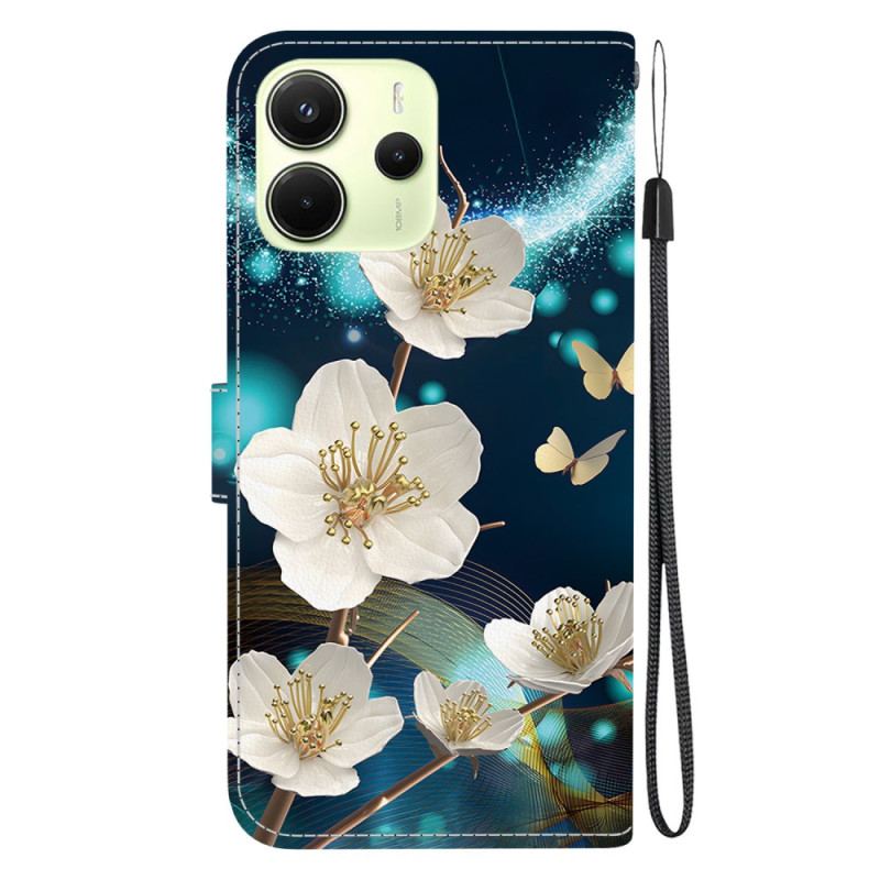 Housse Xiaomi Redmi Note 14 4G Magnolias Blancs