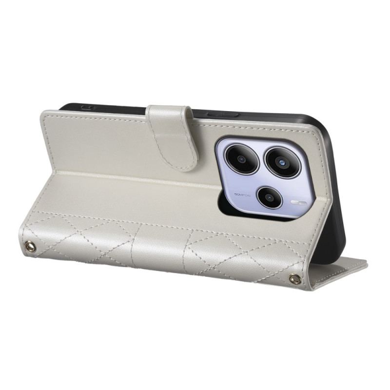 Housse Xiaomi Redmi Note 14 4G Matelassée avec Lanière et Bandoulière