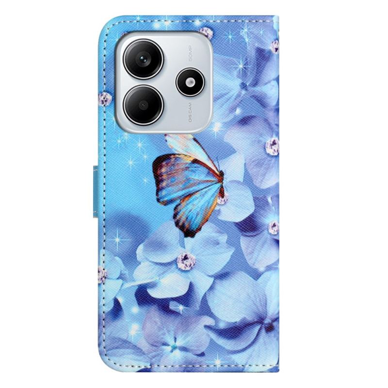 Housse Xiaomi Redmi Note 14 4G Papillons et Diamants
