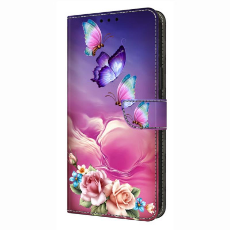 Housse Xiaomi Redmi Note 14 4G Papillons Floraux