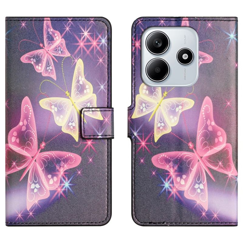 Housse Xiaomi Redmi Note 14 4G Papillons Lumineux