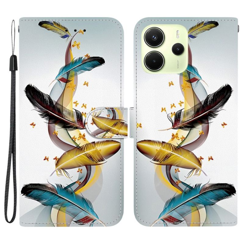Housse Xiaomi Redmi Note 14 4G Plumes Colorées