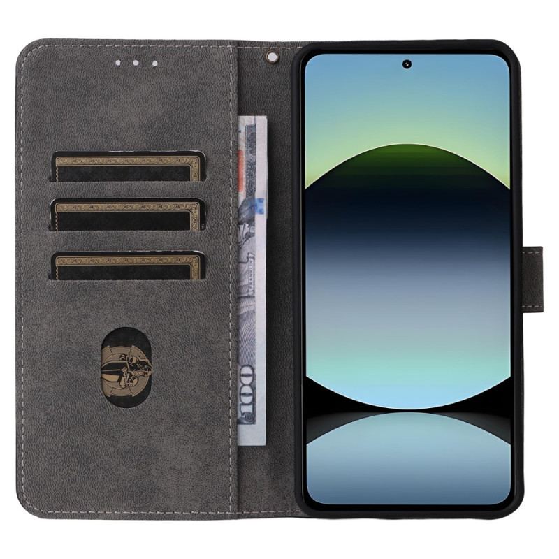 Housse Xiaomi Redmi Note 14 4G Protection RFID Effet Daim à Lanière