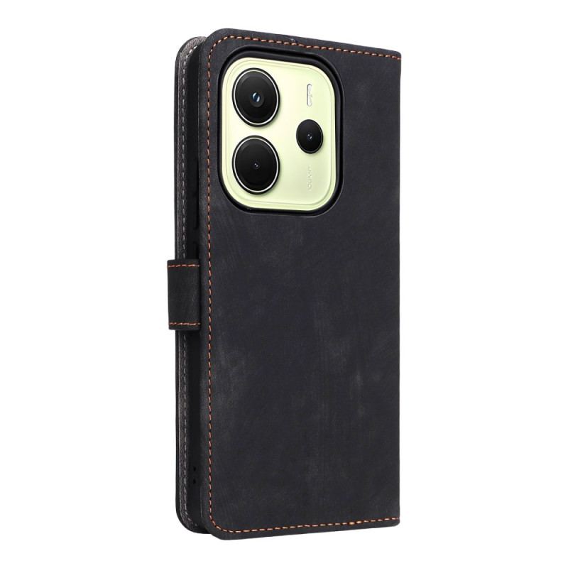 Housse Xiaomi Redmi Note 14 4G Protection RFID Effet Daim à Lanière