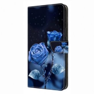 Housse Xiaomi Redmi Note 14 4G Roses Bleues