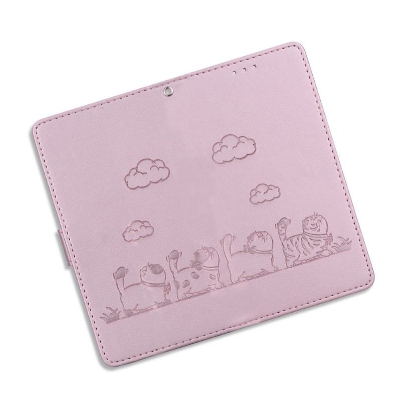 Housse Xiaomi Redmi Note 14 4G Scène de Chats à Lanière