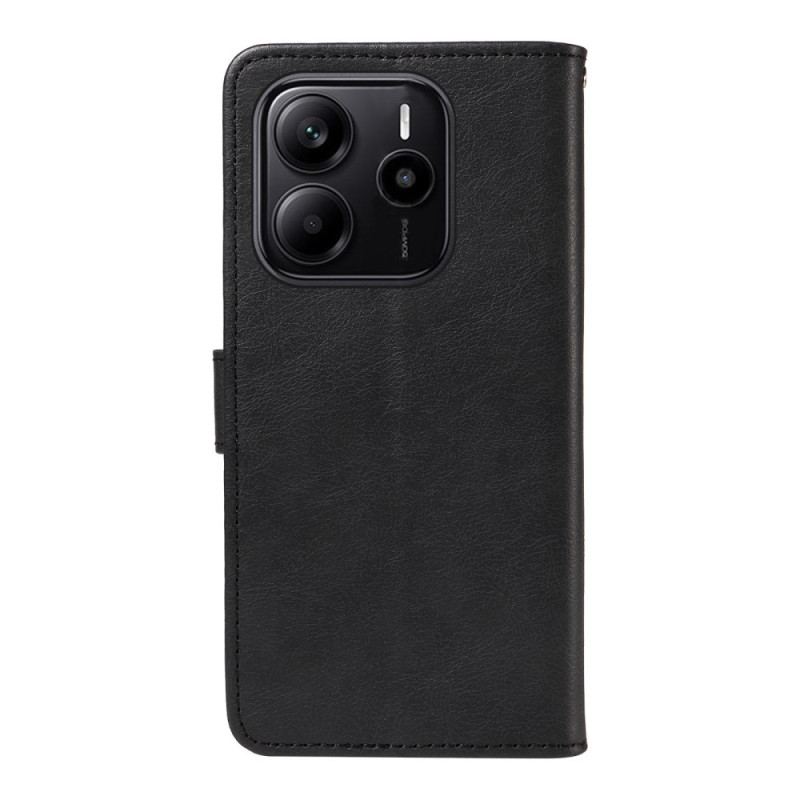 Housse Xiaomi Redmi Note 14 4G Simili Cuir Uni à Lanière