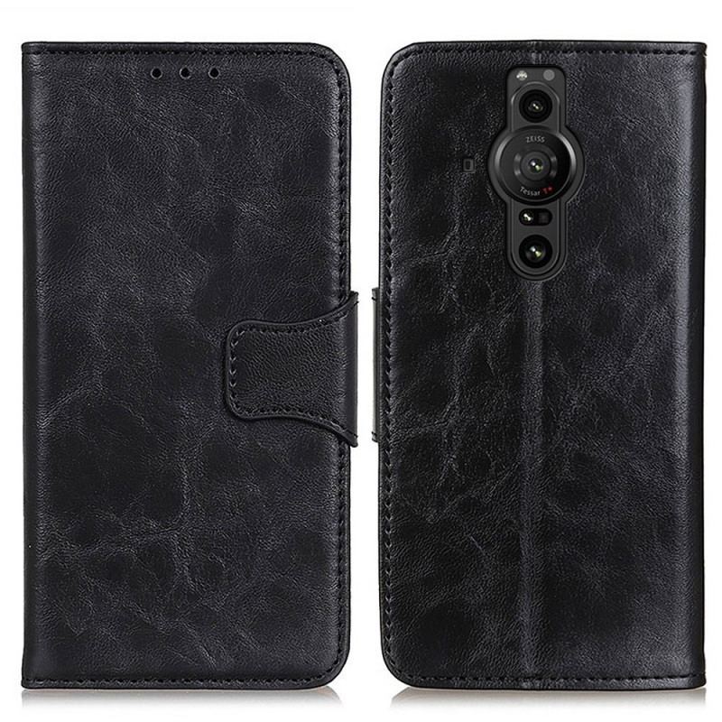 Housse Sony Xperia Pro-I Cuir Fendu Fermoir Réversible