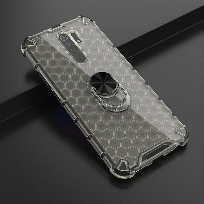Coque Xiaomi Redmi 9 Style Nid d'Abeille et Anneau