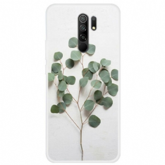 Coque Xiaomi Redmi 9 Transparente Feuilles Réalistes