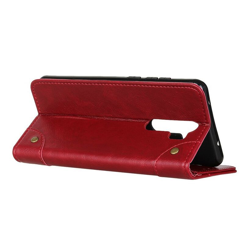 Housse Xiaomi Redmi 9 Style Cuir Nappa Rivets Vintage