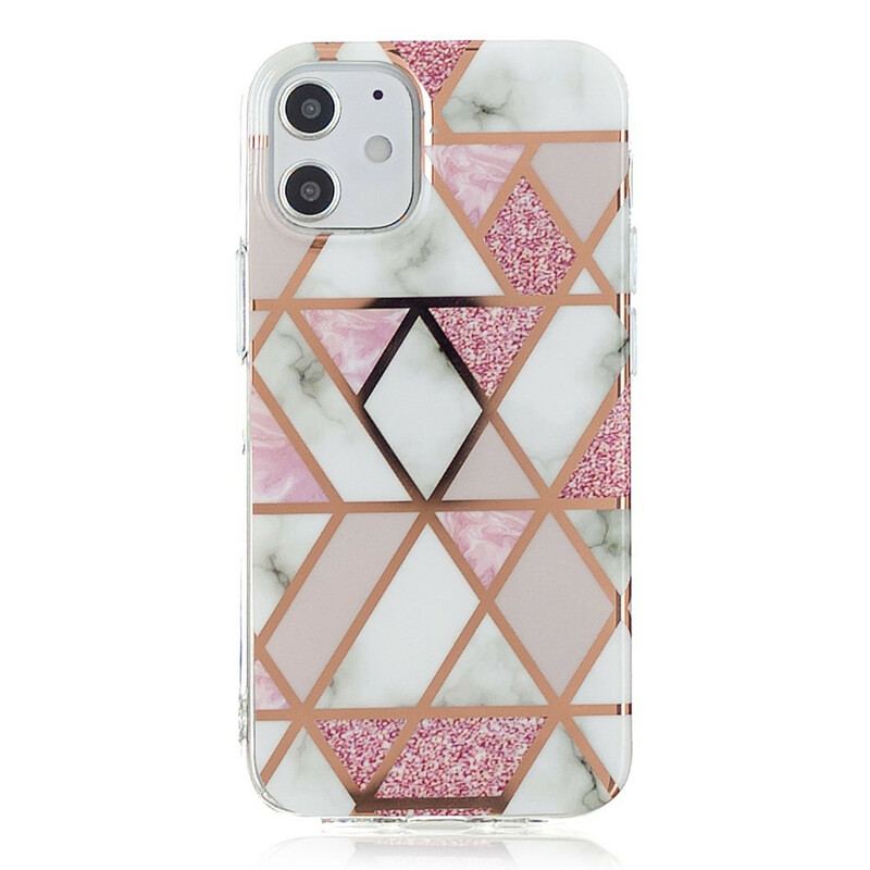 Coque iPhone 12 Mini Marbre Géométrie Colorée 2