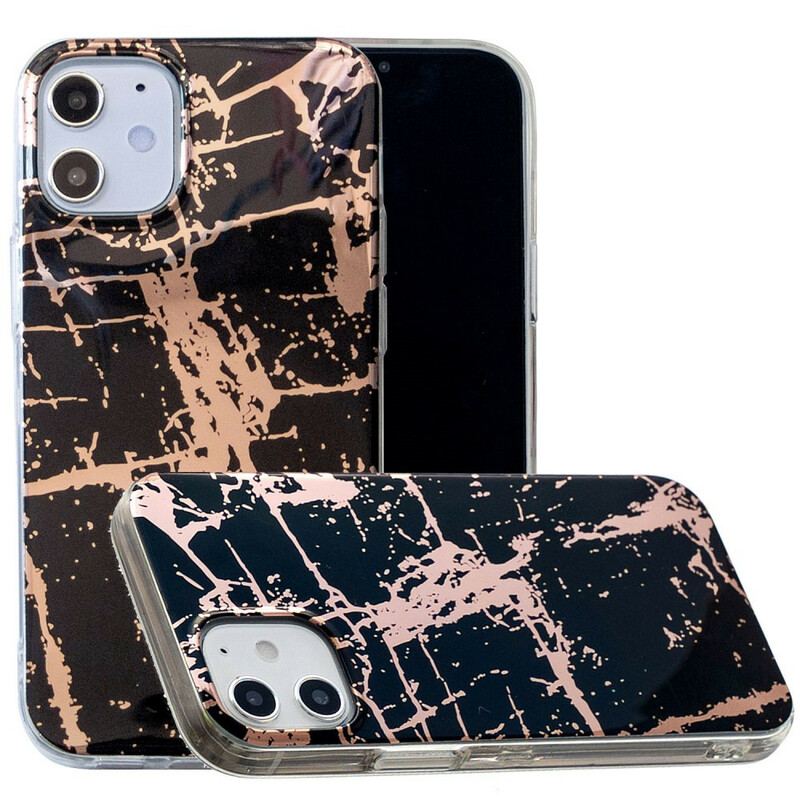 Coque iPhone 12 Mini Marbre Géométrie Colorée 2