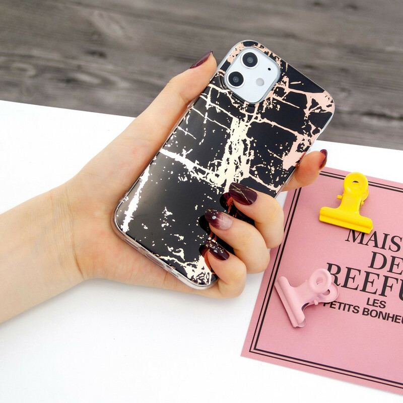 Coque iPhone 12 Mini Marbre Géométrie Colorée 2