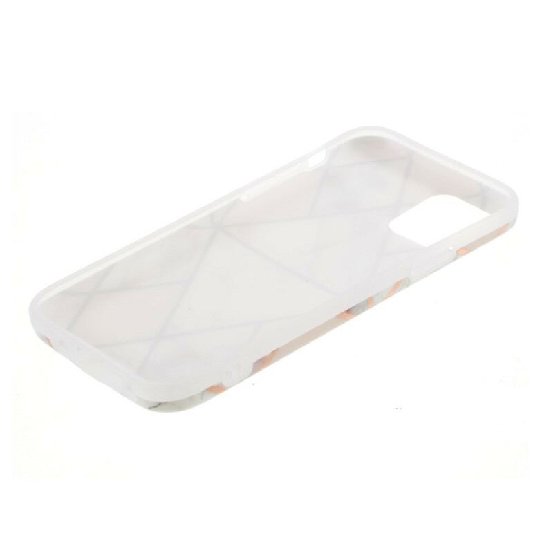 Coque iPhone 12 Mini Silicone Marbre Géométrie