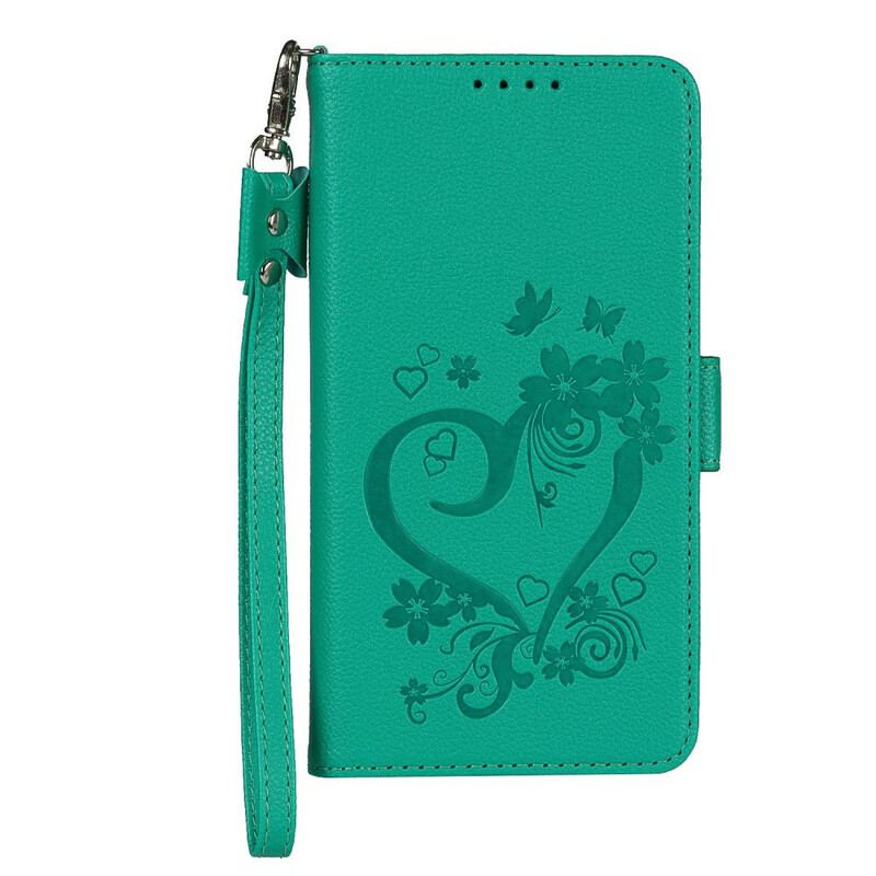 Housse iPhone 12 Mini Coeur à Lanière