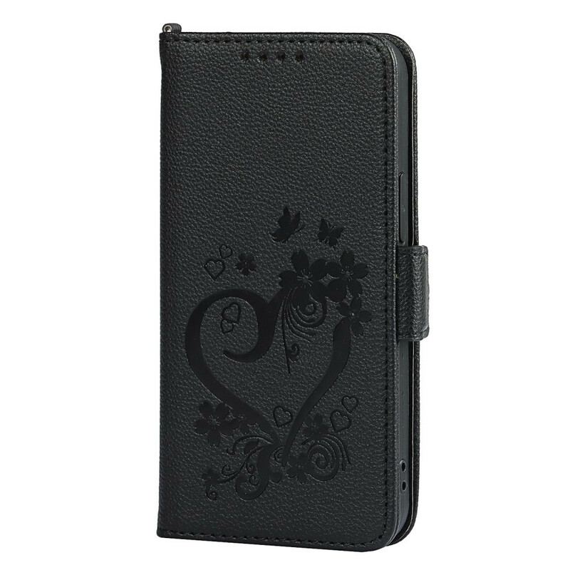Housse iPhone 12 Mini Coeur à Lanière