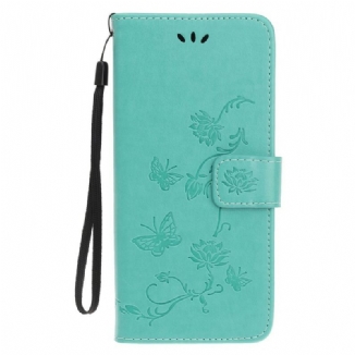 Housse iPhone 12 Mini Florale à Lanière