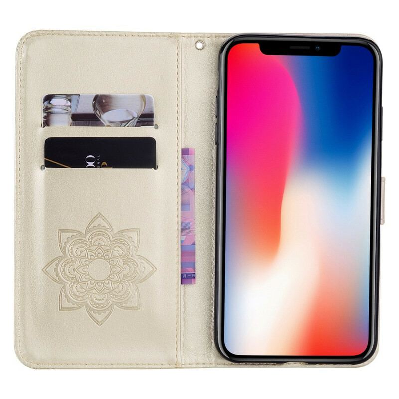 Housse iPhone 12 Mini Hibou Mandala et Breloque