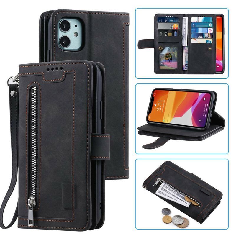 Housse iPhone 12 Mini Porte-Monnaie 9 Porte-Cartes