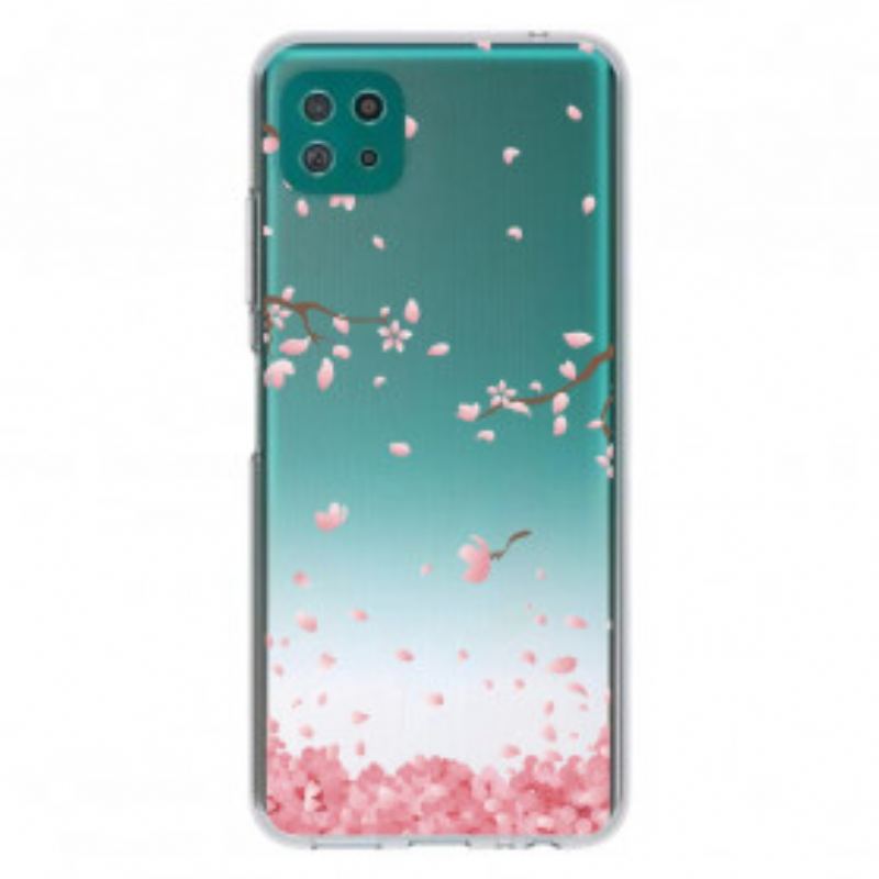 Coque Samsung Galaxy A22 5G Branches à Fleurs