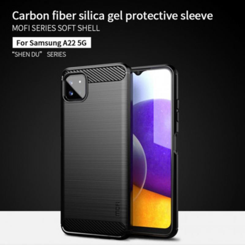 Coque Samsung Galaxy A22 5G Fibre Carbone Brossée MOFI