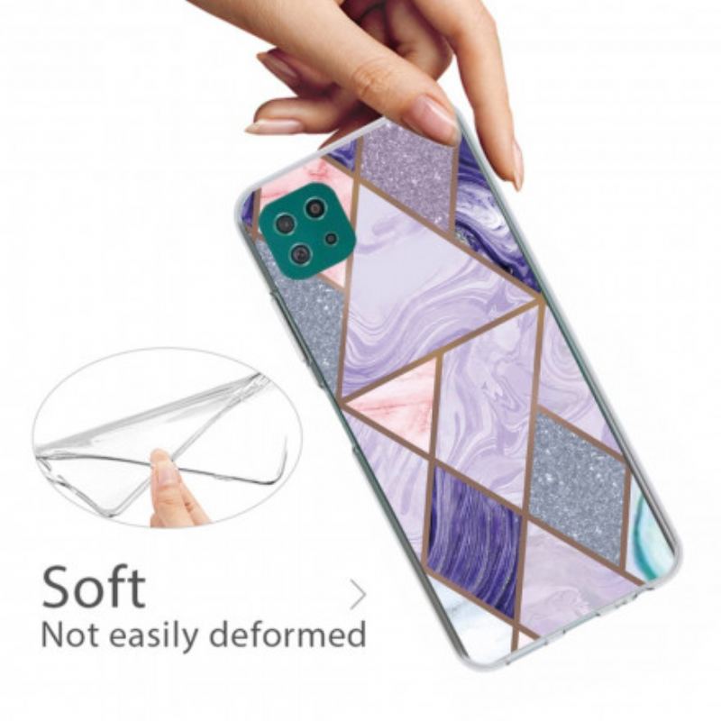 Coque Samsung Galaxy A22 5G Marbre Géométrique Décliné