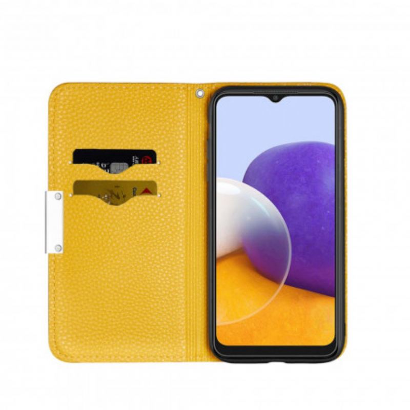 Flip Cover Samsung Galaxy A22 5G Simili Cuir Litchi Ultra Chic