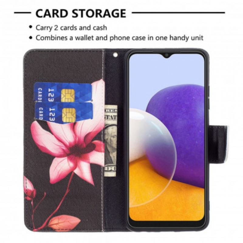 Housse Samsung Galaxy A22 5G Fleur Rose