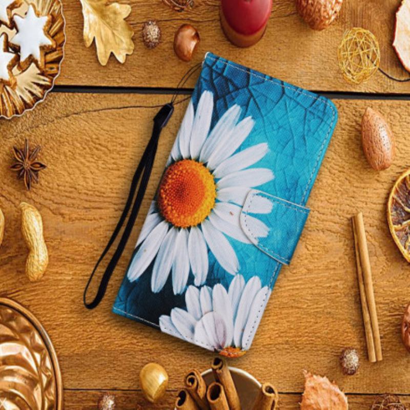 Housse Samsung Galaxy A22 5G Fleurs Magistrales avec Lanière
