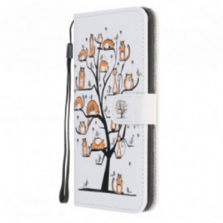 Housse Samsung Galaxy A22 5G Funky Cats à Lanière