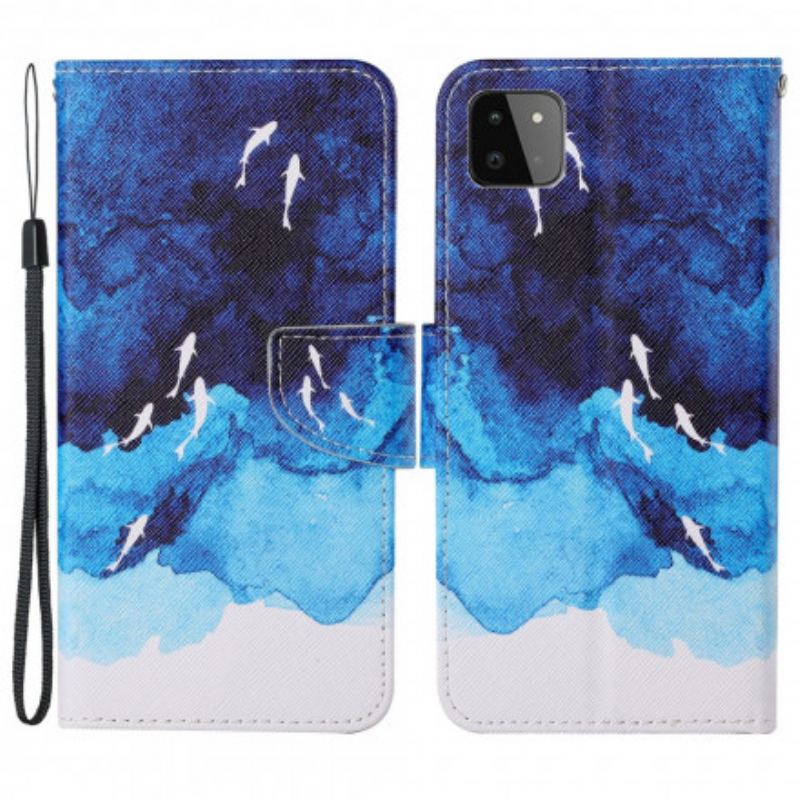 Housse Samsung Galaxy A22 5G Mer avec lanière