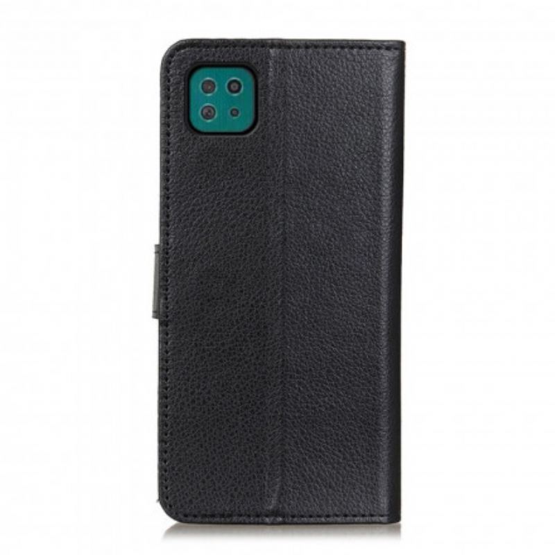 Housse Samsung Galaxy A22 5G Simili Cuir Litchi Traditionnel