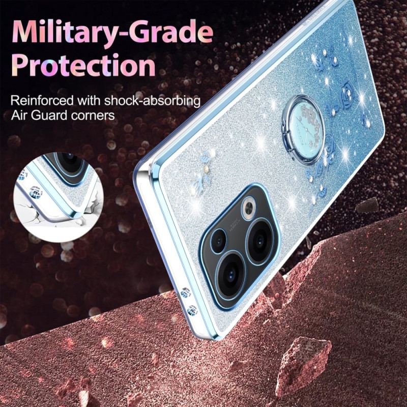 Coque Oppo Reno 13 5G Anneau-Support Strass