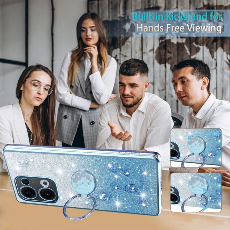 Coque Oppo Reno 13 5G Anneau-Support Strass
