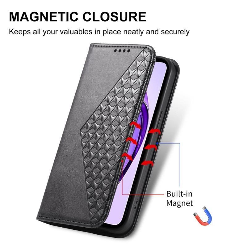 Flip Cover Oppo Reno 13 5G Motif Losanges à Lanière
