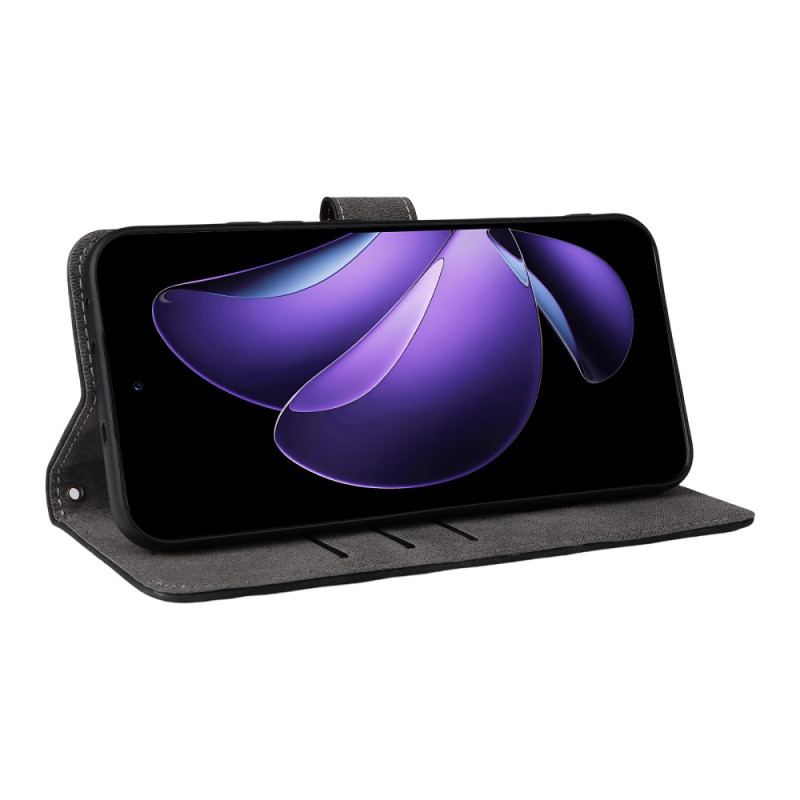 Housse Oppo Reno 13 5G Effet Daim Protection RFID à Lanière