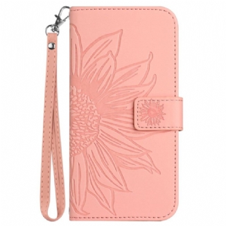 Housse Oppo Reno 13 5G Empreinte Tournesol à Lanière