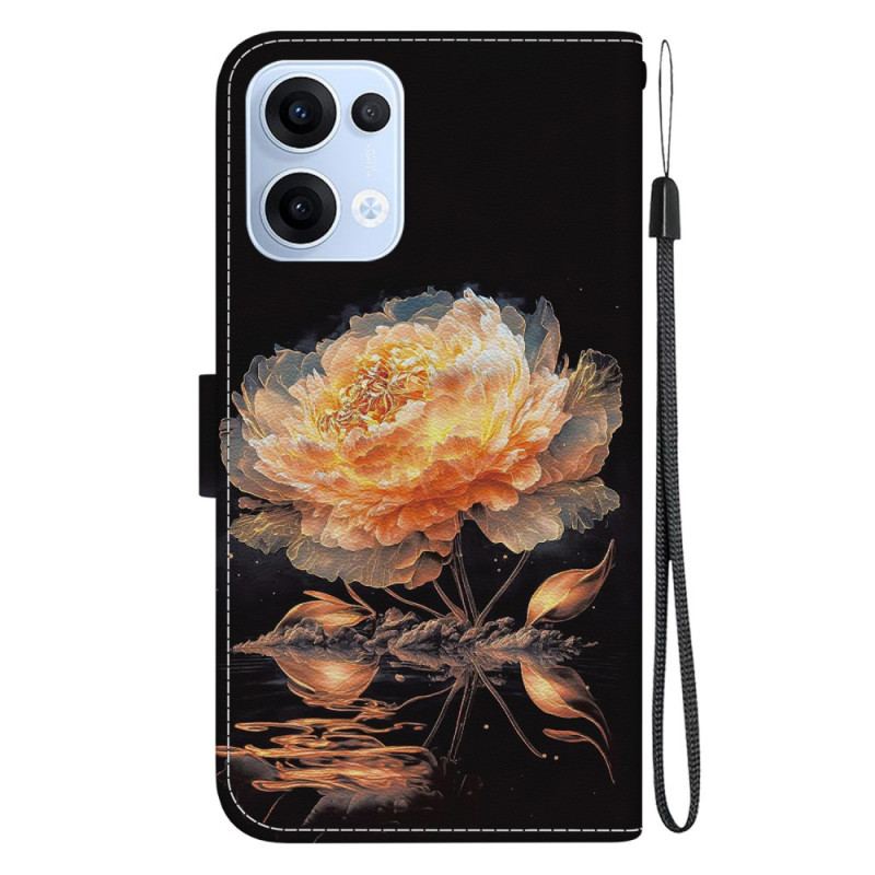 Housse Oppo Reno 13 5G Pivoine Dorée