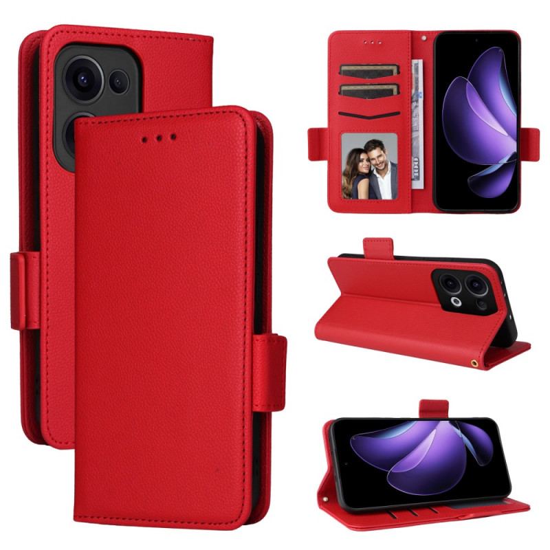 Housse Oppo Reno 13 5G Simili Cuir Litchi à Lanière