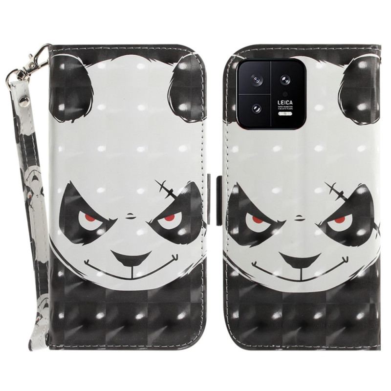 Housse Xiaomi 13 Angry Panda à Lanière
