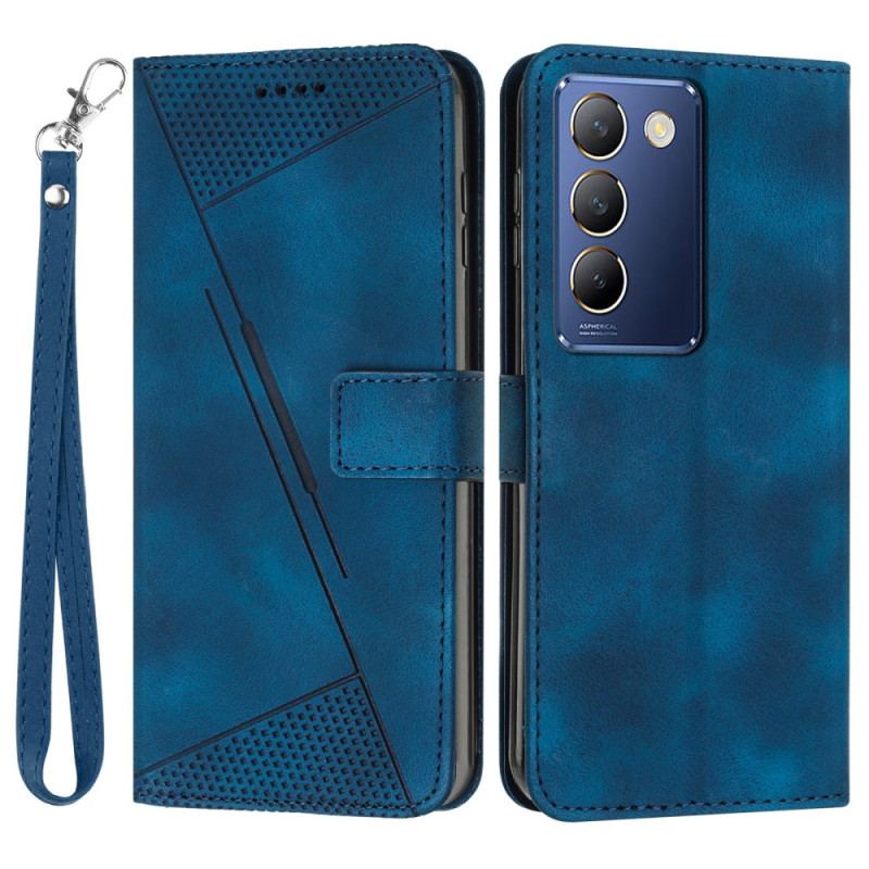 Housse Vivo V40 SE 5G Motifs Triangulaires à Lanière