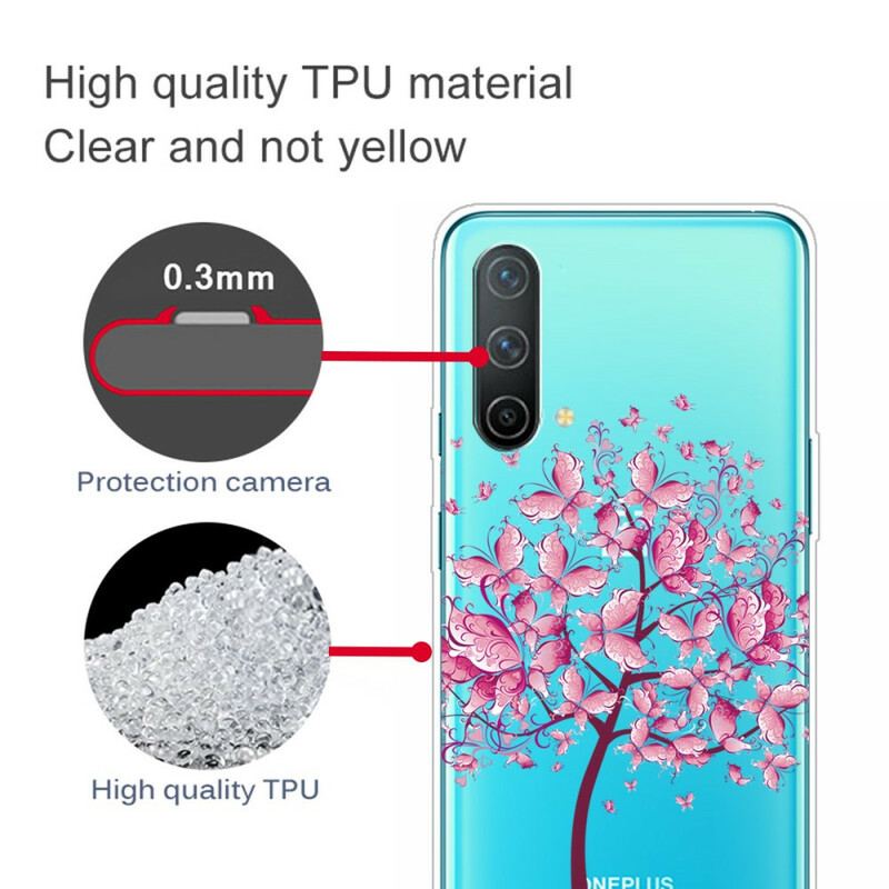 Coque OnePlus Nord CE 5G Transparente Arbre à Papillon