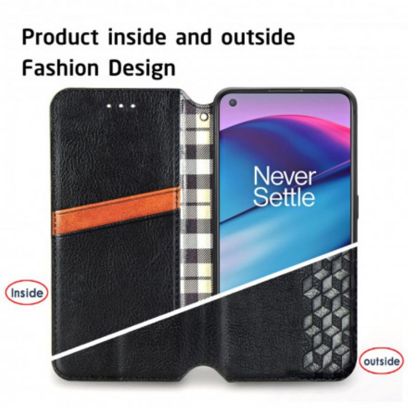 Flip Cover OnePlus Nord CE 5G Effet Cuir Texture Diamant