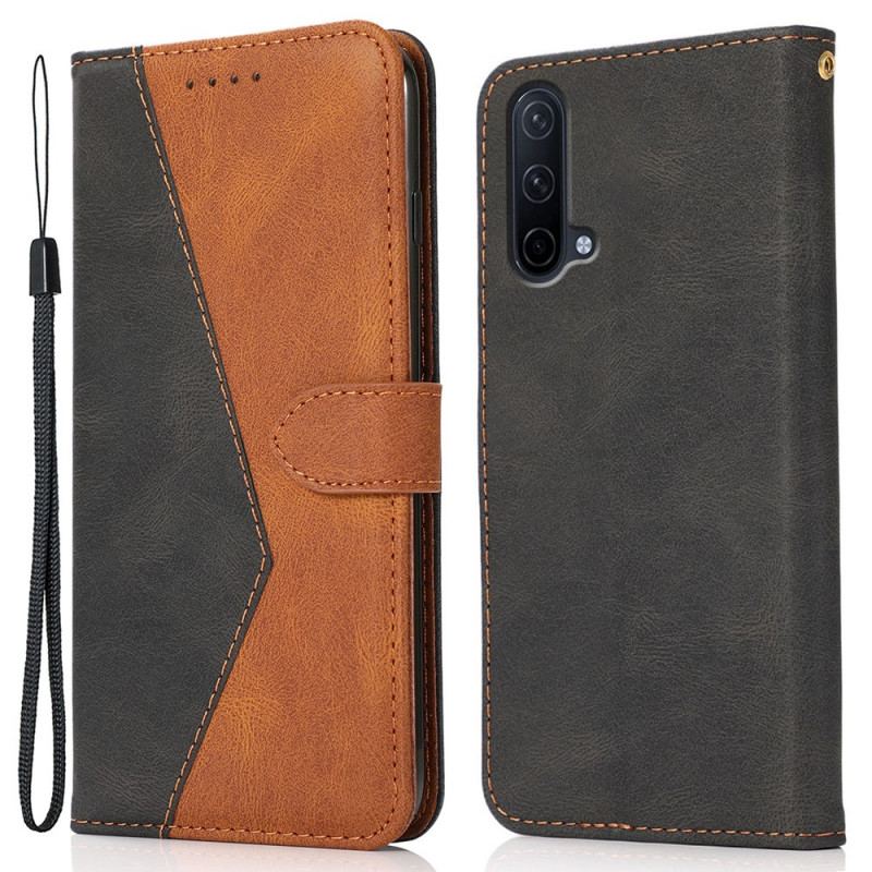 Housse OnePlus Nord CE 5G Simili Cuir Bicolore Triangle
