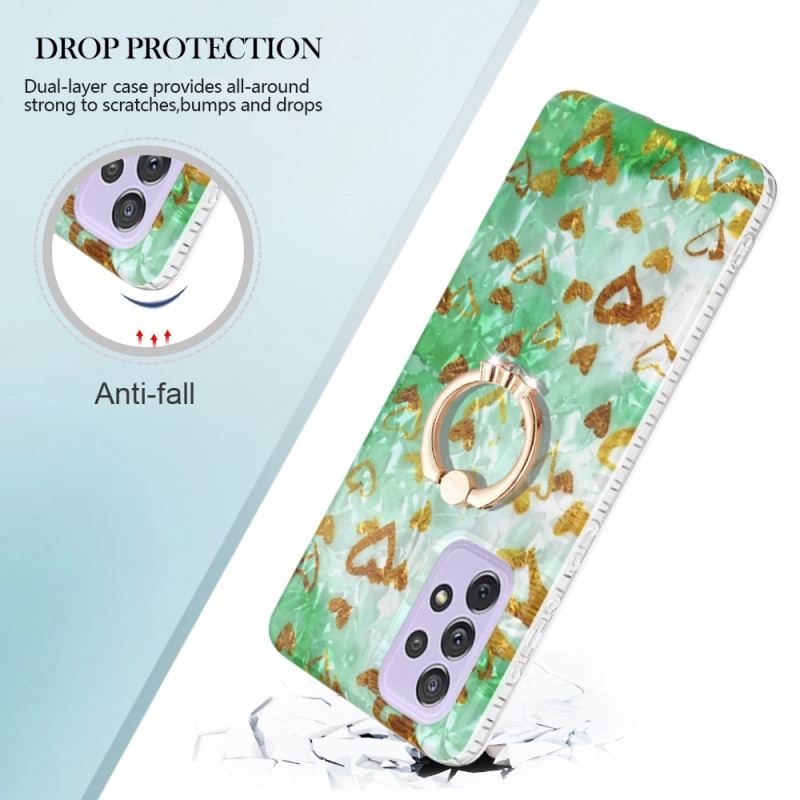 Coque Samsung Galaxy A23 5G Coeurs avec Anneau-Support