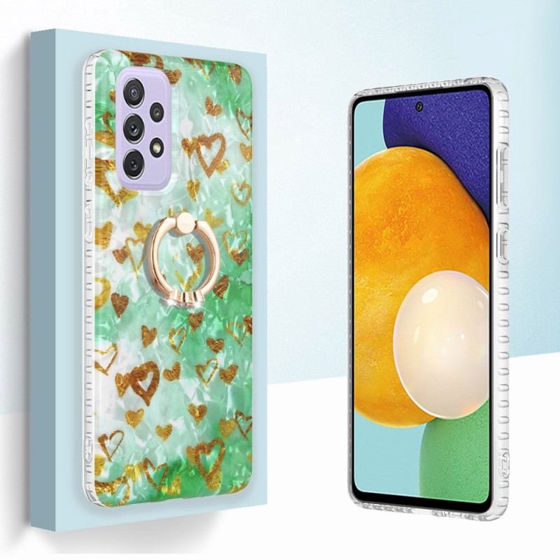 Coque Samsung Galaxy A23 5G Coeurs avec Anneau-Support