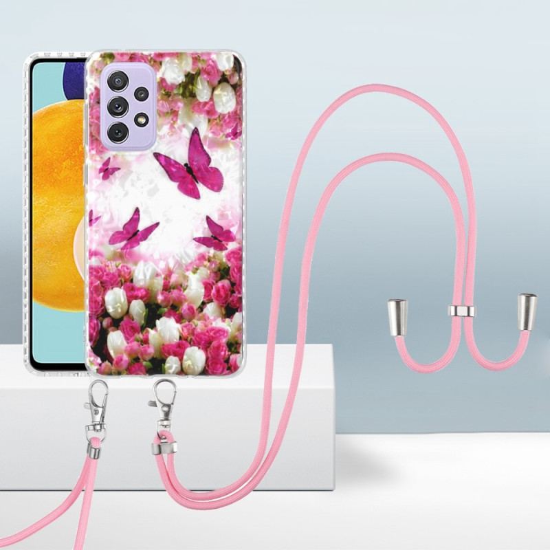 Coque Samsung Galaxy A23 5G à Cordon Papillons